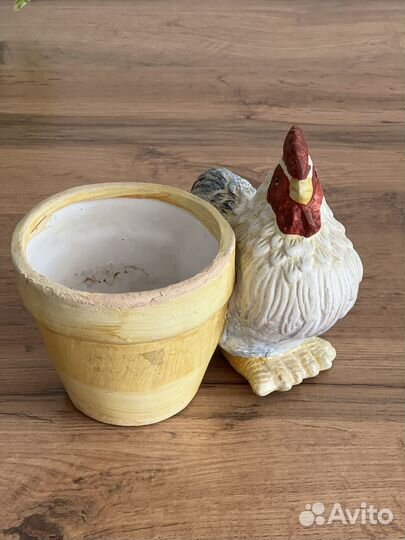 Кашпо для цветов петух фигурка садовая