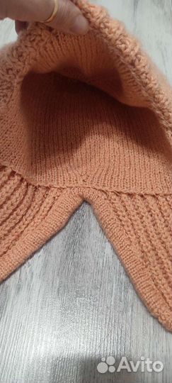 Шапка ушанка женская вязаная