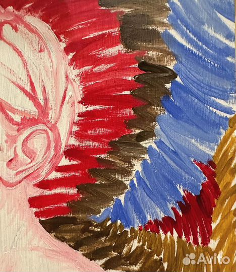 Картина в раме яркий портрет девушки