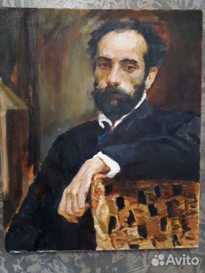 Картина маслом,портрет Исаака Левитана