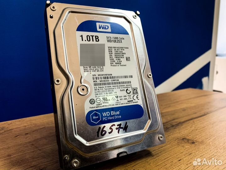 Жесткий диск WD Blue 1Tb WD10ezex 16574ч