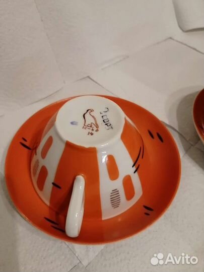 Чайные пары Дулево фарфор СССР японский пастушка