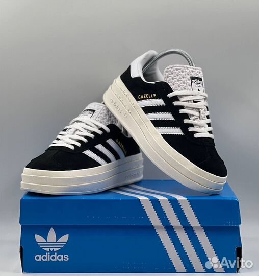 Adidas gazlle bold wmns core black white