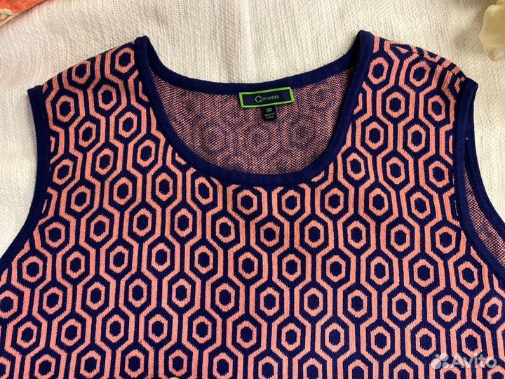 Трикотажная двойка; топ пог 67см,кардиган пог 70см