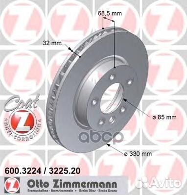 Диск тормозной правый 600322520 Zimmermann