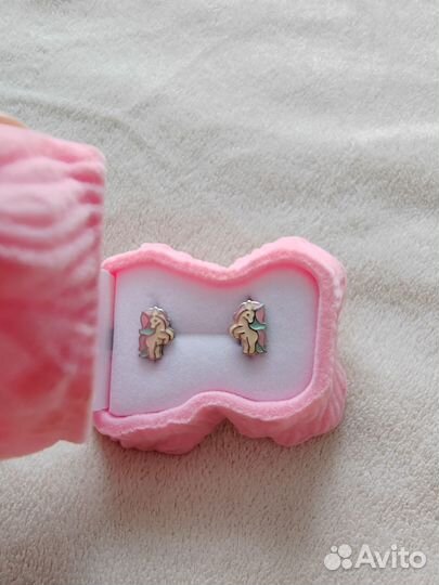 Серебряные серьги детские