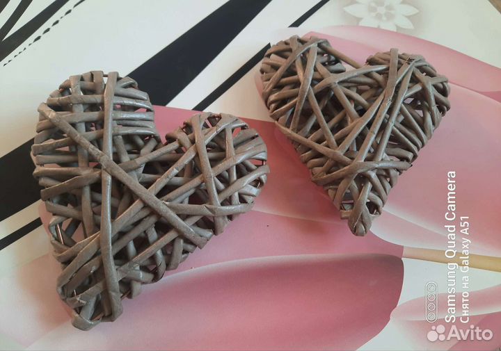 Декор. Сердца плетеные.Для интерьера