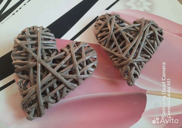 Декор. Сердца плетеные.Для интерьера