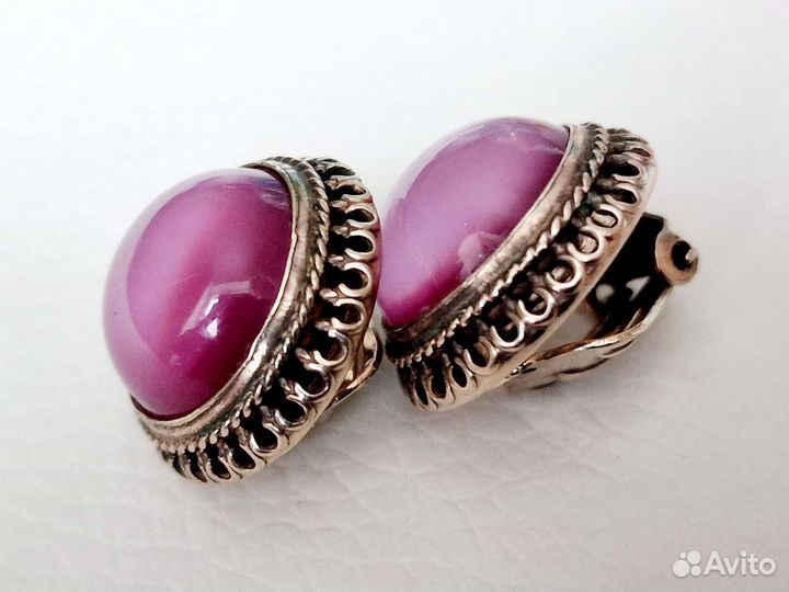 Винтажные серьги клипсы 875 пробы СССР