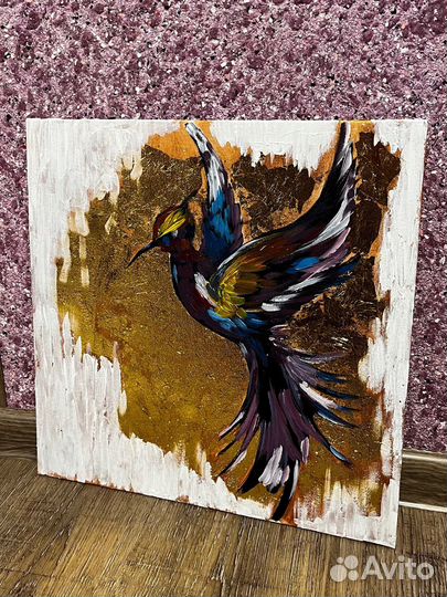 Картина акрил колибри