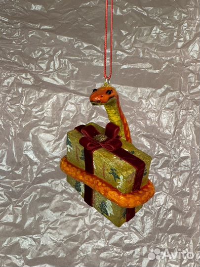 Елочная игрушка змея ручная работа