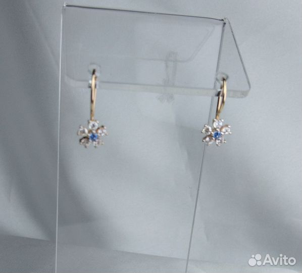Серьги детские с фианитами