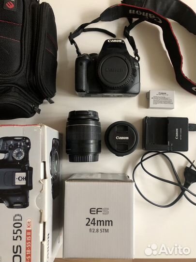 Зеркальный фотоаппарат canon 550d 24mm 2.8