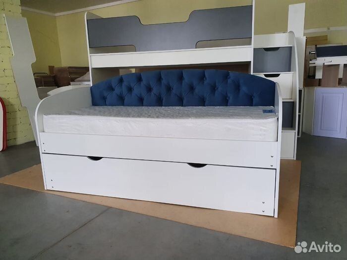 Кровать мягк спинка трансформер детская лдсп
