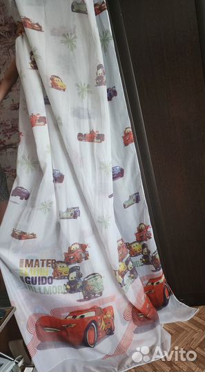 Тюль в детскую машинки