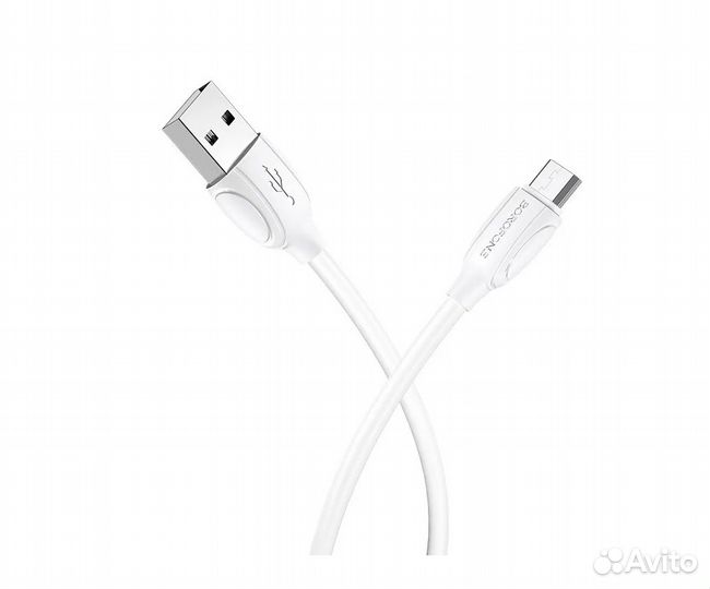 Кабель microusb 1м. Borofone BX19 Benefit, белый