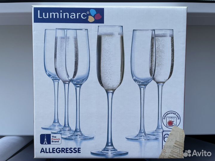 Бокалы фужеры под шампанское Luminarc набор 6 шт