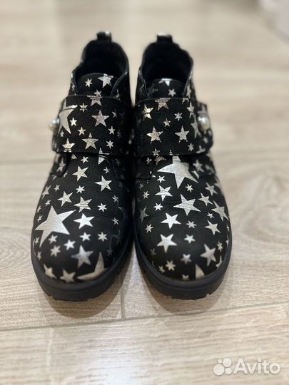 Ботинки весенние для девочки Нат. замша/кожа