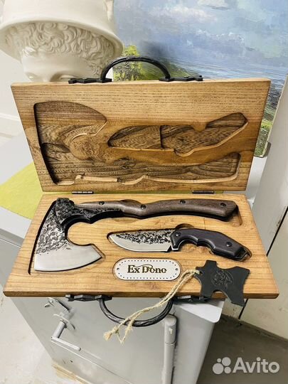 Набор подарочный мужской топор нож