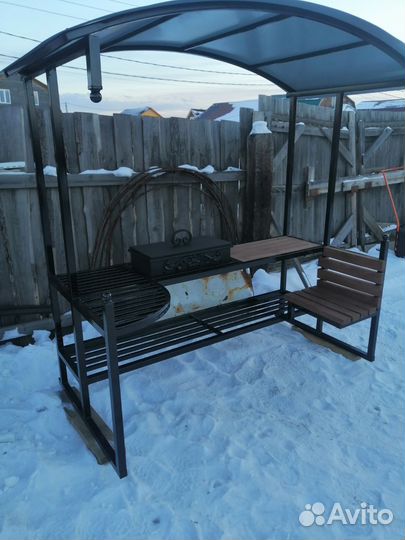 Мангал с крышей