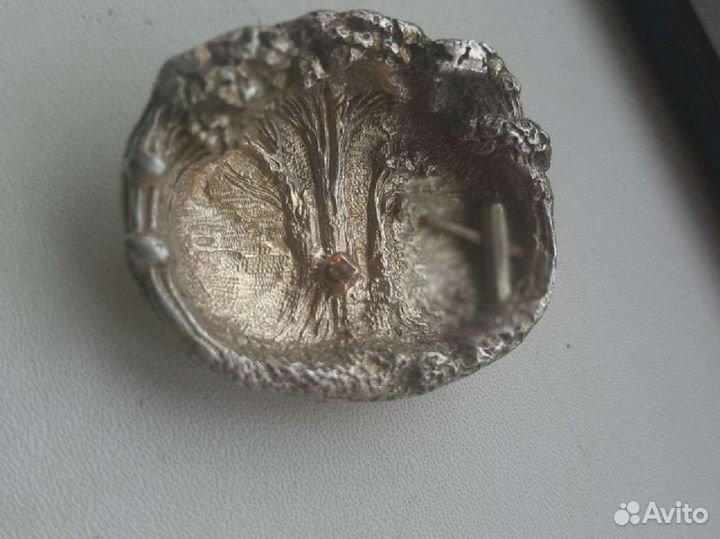 Антикварная брошь,брильянт,золото,серебро