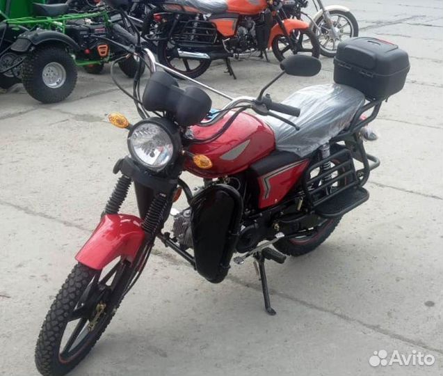 Мопед Raid красный (кофр, дуги с карманами)