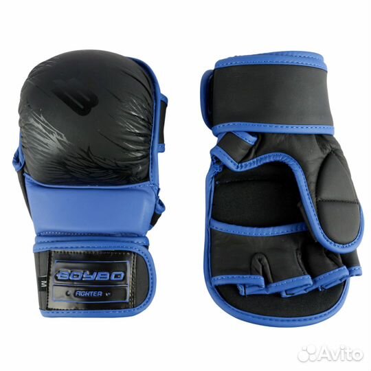 Перчатки мма BoyBo Wings черно-синии (р. M)