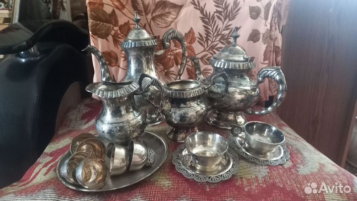 Кофейный сервиз Индия из мельхиора