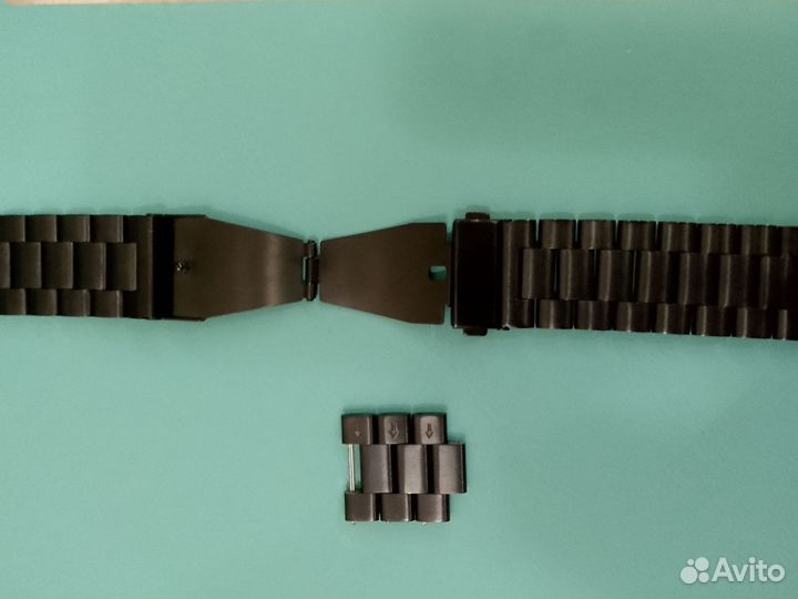 Ремешок для apple watch 44 стальной браслет черный