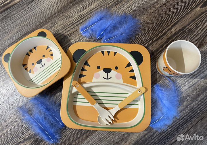 Набор бамбуковой детской посуды