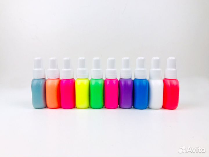 Комплект флуоресцентных красок для аэрографии