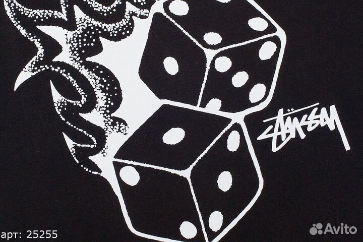 Футболка Stussy black dice Чёрная