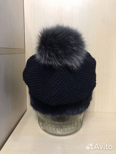 Новая вязаная норковая шапка