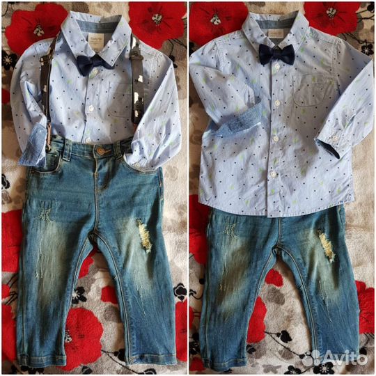 Костюм (рубашка, джинсы) 80р