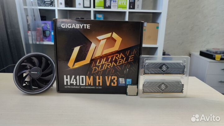 Комплект i3 10105f+h410+32gb ddr4+кулер