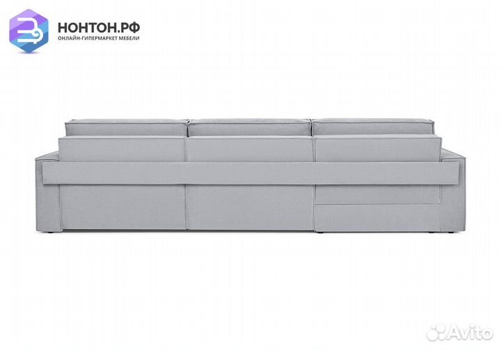 Диван угловой еврокнижка трехместный Тревис серый
