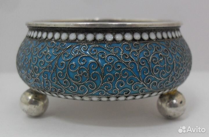 Солонка на шарах. Серебро. Эмаль. Россия.1892 год