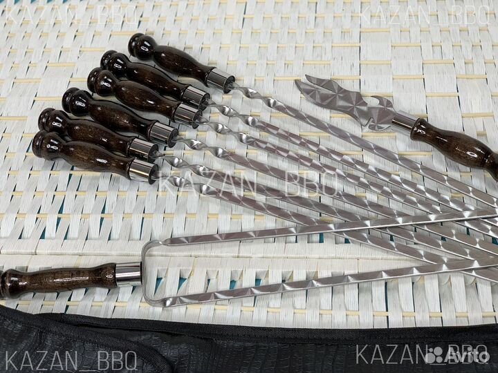 Набор шампуров в чехле из экокожи