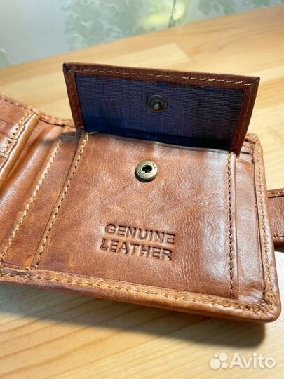 Мужской кошелек Волк ручная работа