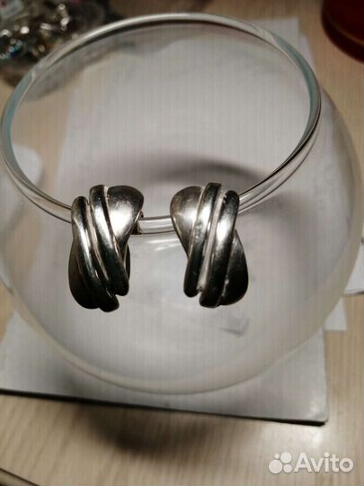 Интересные строгие серьги. Винтаж