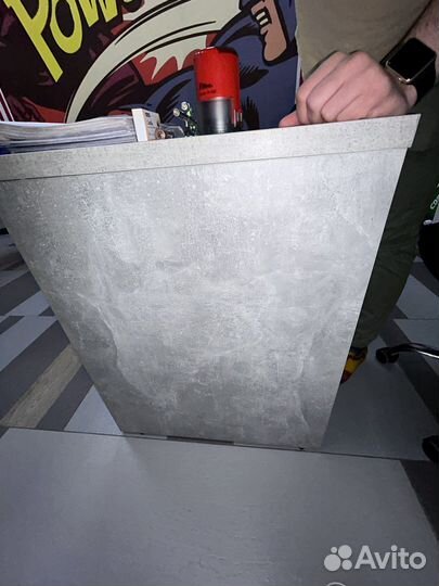 Столы офисные 3 шт. бетонного цвета