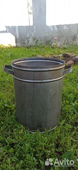 Бак из нержавейки, высота 42 см., диаметр 32см