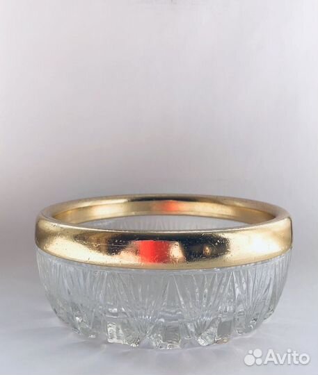 Конфетница икорница хрусталь с ободком СССР