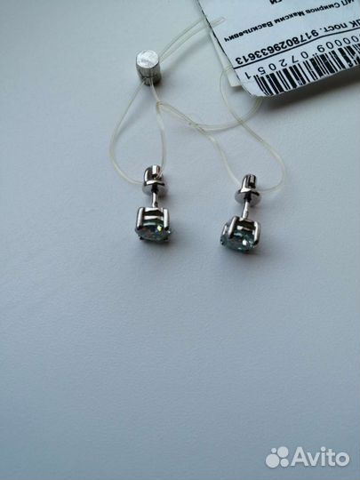 Пуссеты 2Ct Серьги 2,5Ct Муассанит реальный