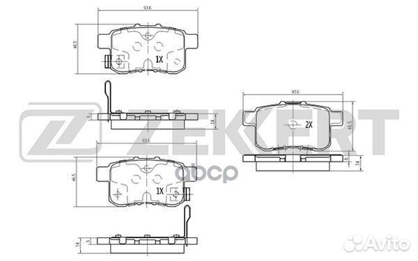 Колодки торм. диск. задн. Honda Accord viii 08