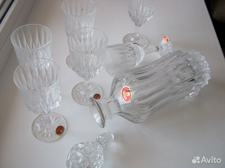 Графин и 5 бокалов набор новый Чехословакия