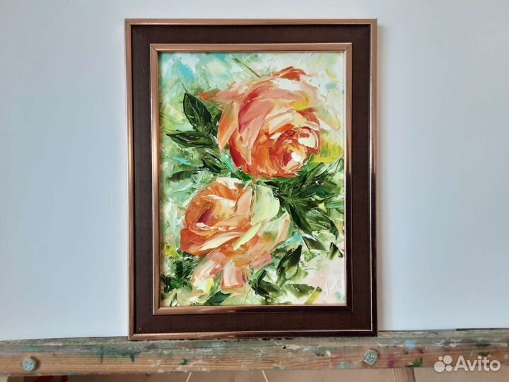 Мини картины маслом цветы 10/15,15/20