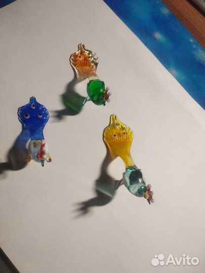 Стеклянные фигурки,фигурки из стекла, птицы