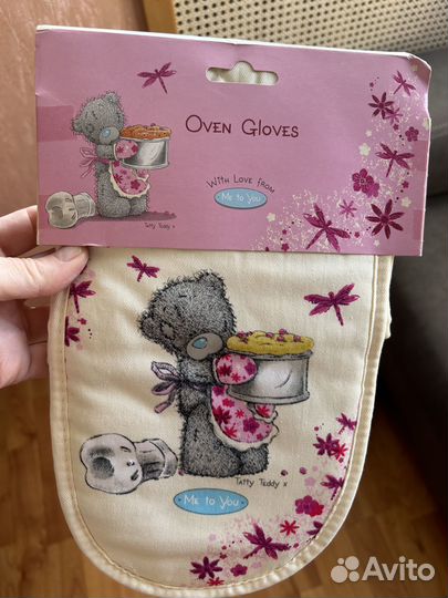 Большая прихватка для двух рук мишка Тедди