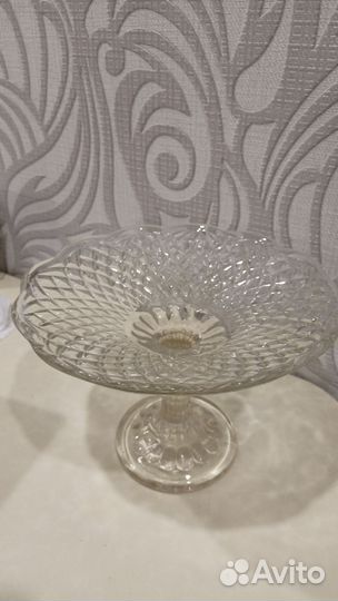 Ваза для фруктов хрустальная